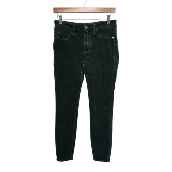 Pilcro Anthropologie Pants Womens 27 Green Corduroy High Rise Skinny Stretch - Picture 1 of 11